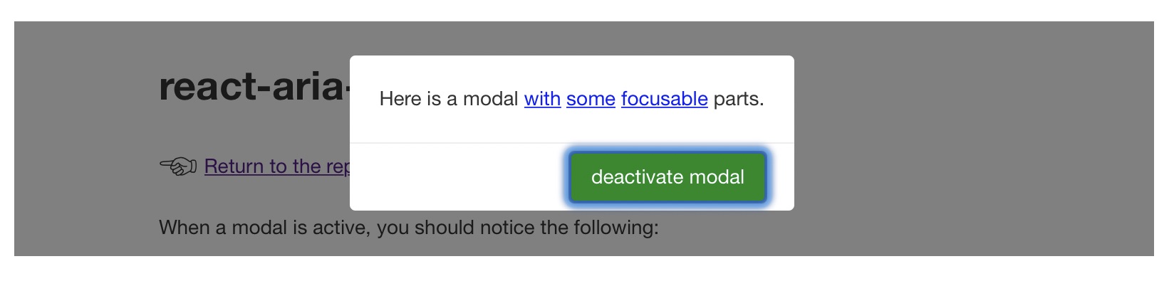 Image showing a modal with a clear focus order.